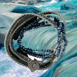 💖 Leather & Crystals Wrap Bracelet 💖